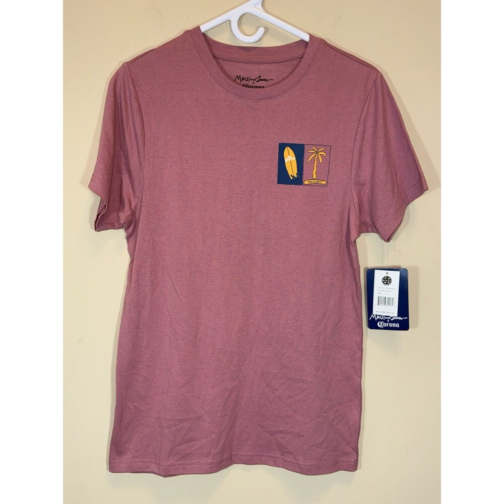 Maui and Sons x Corona Graphic T Shirt Mens Size Small Rose Imperfection